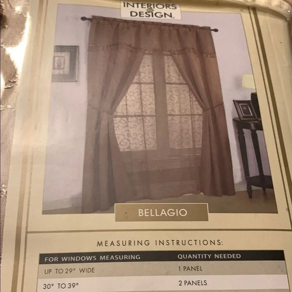 Luxurious Bellagio Curtains with Intricate Design all on One Rod NWT